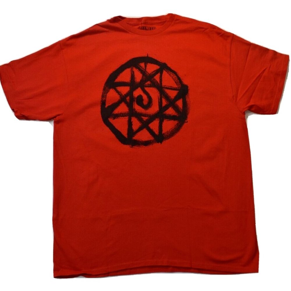 Fullmetal Alchemist Mens Bloodmark Blood Seal Symbol Manga Red Shirt New